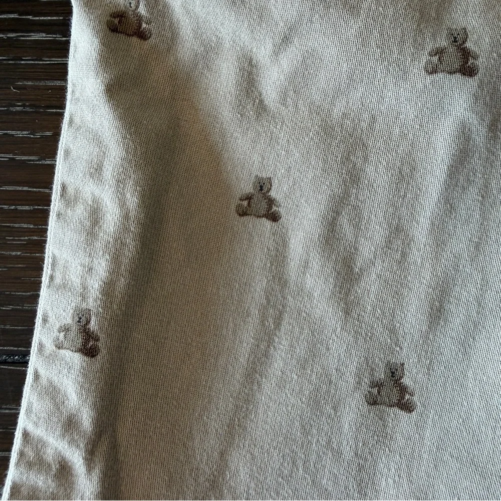 Baby Gap Baby Toddler Boys 18-24M Khaki Teddy Bear Logo Print Pants Trousers‎